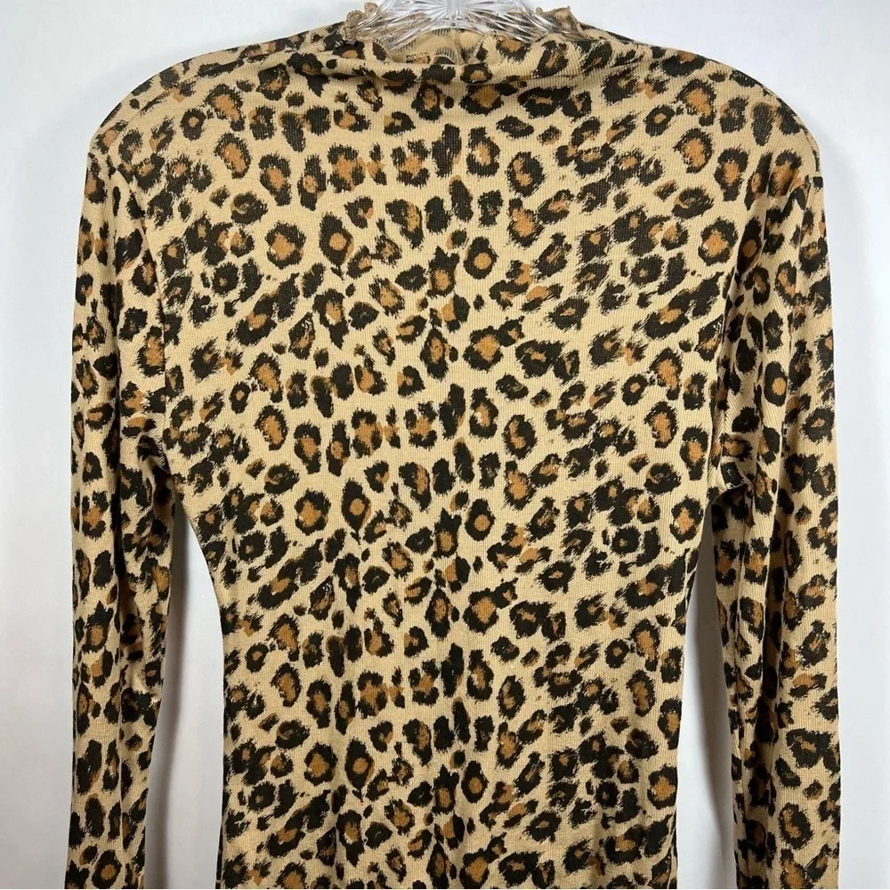 Free People Leopard Print Long Sleeve Top - Picture 5 of 9